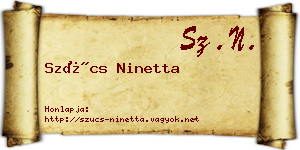 Szűcs Ninetta névjegykártya